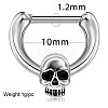 304 Stainless Steel Skull Circular/Horseshoe Barbell Nose Rings WG89838-01-3