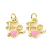 Rack Plating Brass Enamel Charms KK-C008-18G-03-2