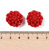 Synthetic Coral 3D Flower Rose Beads CORA-L046-D08-3