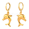 Ocean Theme Brass Huggie Hoop Earring Sets EJEW-JE04211-3