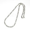 Tarnish Resistant 304 Stainless Steel Figaro Chain Necklace Making STAS-A028-N021P-1
