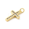 Cross Shape Rack Plating Brass Micro Pave Cubic Zirconia Pendants KK-S396-07A-2