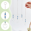 AHADERMAKER 6Pcs 6 Style Transparent Glass Pendant Decorations HJEW-GA0001-43-3