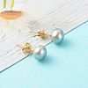 Natural Pearl Rondelle Stud Earrings EJEW-JE04585-02-1