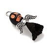 Opaque Black Acrylic Pendants PALLOY-JF04414-3