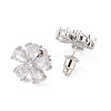 Rack Plating Brass Micro Pave Cubic Zirconia Stud Earrings EJEW-I304-07P-09-2