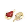Synthetic Red Gemstone Teardrop Charms KK-B157-33A-G-2