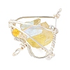 Electroplated Natural Quartz Copper Wire Wrapped Pendants PALLOY-TA00429-01-2