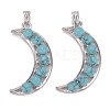 Synthetic Turquoise Big Pendants PALLOY-I204-01P-1