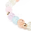 Candy Color Round Beaded Stretch Bracelet with Heart Star Carrot Charm for Women BJEW-JB07636-03-6