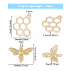 BENECREAT 12Pcs 2 Style Brass Charms KK-BC0009-29-2