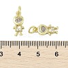 Brass Micro Pave Cubic Zirconia Pendants KK-K297-51G-02-3