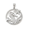 Ocean Brass Micro Pave Cubic Zirconia Pendants KK-K411-04B-P-1