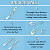 Unicraftale 40Pcs 4 Style Rectangle & Oval 304 Stainless Steel Stud Earring Findings STAS-UN0054-35-5