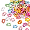 Opaque Spray Painted Acrylic Linking Rings OACR-S036-001B-I-2-2