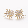 Brass Micro Pave Cubic Zirconia Stud Earring Findings ZIRC-E132-17G-1