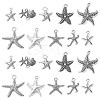 100Pcs 10 Styles Tibetan Style Alloy Pendants TIBEP-CJ0002-23-1