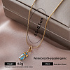 Vintage 304 Stainless Steel Enamel Perfum Bottle Pendant Necklaces for Women SI8197-5-1