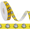 25 Yards Sport Ball Theme Printed Polyester Grosgrain Ribbon OCOR-WH20002-03B-04-1
