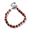 Natural Red Jasper Beaded Bracelets for Women G-P563-07P-10-4