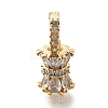 Brass Micro Pave Cubic Zirconia Donut Bails KK-U061-17G-1