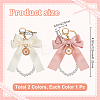 2Pcs 2 Colors Polyester Keychains KEYC-BBC0001-04A-2