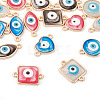 32Pcs 16 Styles Evil Eye Zinc Alloy Epoxy Resin Connector Charms ENAM-TA0001-33-13