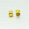 Cube Brass Spacer Beads KK-L015B-01G-2