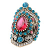 Retro Alloy and Rhinestone Finger Rings FS-WG56BBF-01-5