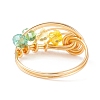 Glass Braided Vortex Finger Ring RJEW-TA00046-02-6