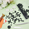 CRASPIRE 200Pcs Octagon Sealing Wax Particles with 1Pc Stainless Steel Spoon and 3Pcs Flat Round Candles and 1Pc Iron Beading Tweezers DIY-CP0009-31-4