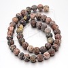 Frosted Round Natural Leopard Skin Jasper Bead Strands G-J338-07-8mm-2