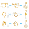 18Pcs 3 Style Brass Clip-on Earring Findings FIND-SC0003-96G-3