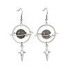 4 Pairs 4 Styles Natural Gemstone & Alloy Pendant Dangle Earrings EJEW-TA00818-5