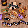 9Pcs 9 Styles Halloween Printed Polyester Grosgrain Ribbon OCOR-WH0085-74-3