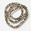 Electroplate Opaque Glass Beads Strands EGLA-A034-P4mm-O15-2