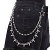 Punk Style Star Alloy with Aluminium Spiked Cone Double Layered Chain Belts for Pants FS-WGA3437-03-1