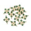Brass Pave Cubic Zirconia Connector Charms KK-G462-45KCG-01-3