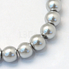 Baking Painted Pearlized Glass Pearl Round Bead Strands HY-Q330-8mm-34-2