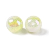 UV Plating Opaque Crackle Two-tone Acrylic Beads X1-MACR-C032-01I-2