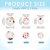 45Pcs 3 Style 4-Holes Shell Buttons BUTT-TA0001-27-4