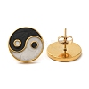 Ion Plating(IP) 304 Stainless Steel Yin Yang Stud Earrings EJEW-C114-09G-1