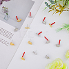 48Pcs 6 Style Half Round & Bowknot & Rectangle Alloy Stud Earring Findings FIND-DC0003-22-4