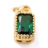 Real 18K Gold Plated Brass Inlaid Cubic Zirconia Charms ZIRC-L100-075G-02-2