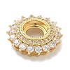 Rack Plating Brass Micro Pave Clear Cubic Zirconia Cabochon Connector Setttings KK-L224-027G-01-2