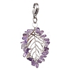 Natural & Synthetic Gemstone Pendant Decorations HJEW-JM01828-02-4