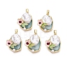 Brass Enamel Pendants KK-SZC0009-09G-04-1
