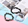 Natural Mixed Stone Chip Beaded Stretch Bracelets for Girl Women BJEW-JB06647-2