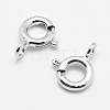 Anti-Tarnish Rhodium Plated 925 Sterling Silver Spring Ring Clasps LS-STER-K167-076B-P-2