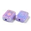 UV Plating Rainbow Iridescent Acrylic Enamel Beads SACR-G034-11F-3